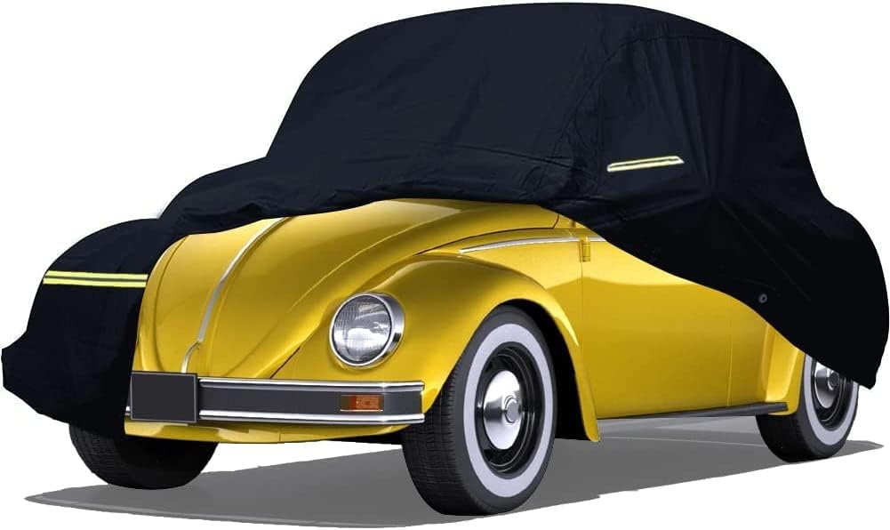 Waterproof Car Cover Replace for Volkswagen Beetle 1960-1980，6 Layers All Weather Car Covers with Zipper Door for Snow Rain Dust Hail Protection