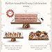HOMESPHERE Acacia Wood Cake Stand with Lid - Rectangular Cake Holder, 2-in-1 Dessert Table Display Set & Charcuterie Board for Cheese, Chips, Fruit Platter, Large Acrylic Cake Dome Cover, No Glass