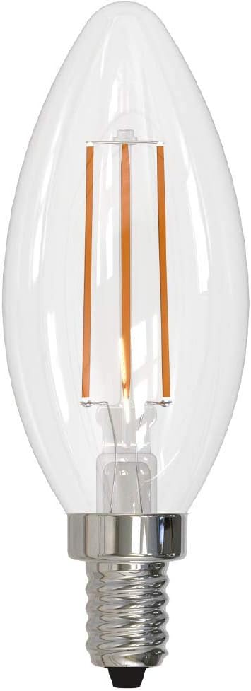 Bulbrite Pack of (4) 5 Watt Dimmable Clear Filament B11 Candelabra (E12) LED Bulb - 500 Lumens, 2700K, and 80 CRI
