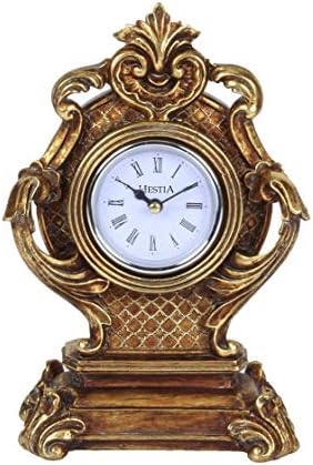 Hestia Ornate Fancy Gold Gilt Antique Finish Mantel Clock.