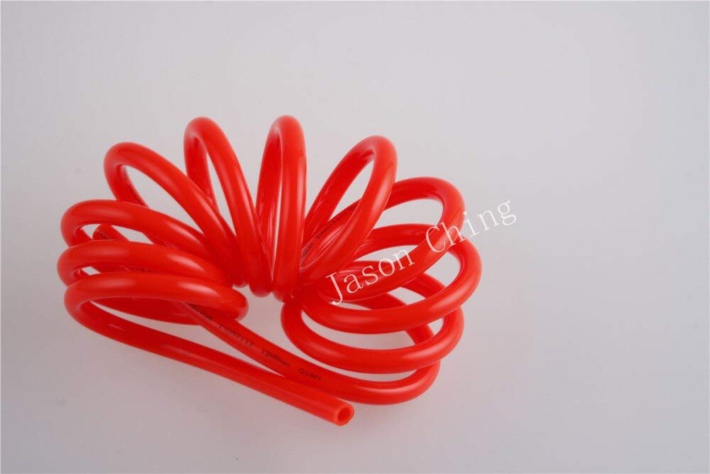 Fevas 3Meters Polyurethane Pipe Recoil Air Hose PU Air Pneumatic Tube 10mm x 6.5mm Red