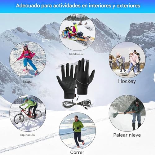 Guantes calefactables con pantalla táctil e impermeabilidad para moto 5