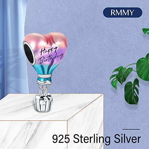 Birthstone Charm 925 Sterling Silver Pendant Dangle Beads Happy Birthday Hot Air Balloon for Bracelets and Necklaces,Birthday Jewelry Gifts for Women Friends2