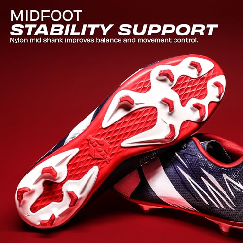 Image of Nivia Country Color WC Football Studs for Men, Firm Ground Football Shoes with Duofoam Cushioning, TPU Stud Outsole, 3D TPU Upper, Football Boots with Nylon Mid Shank Support