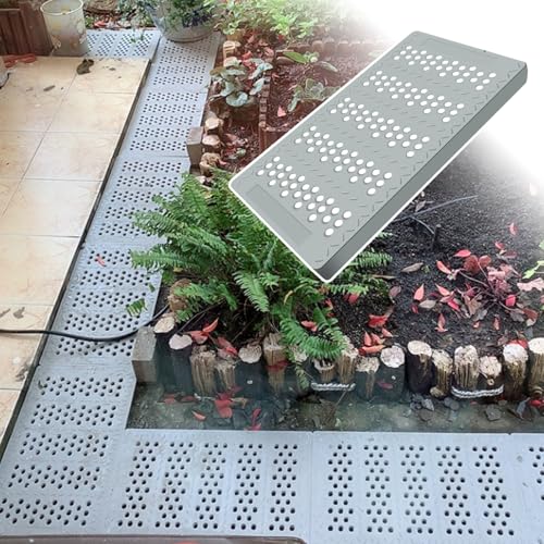 Grille de drainage de garage grise renforcée avec barres d'armature pour cour