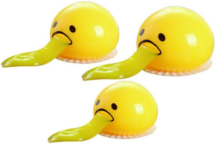 3/5 /6 /10Pack Anti-Stress Ball - Kawaii Mochi Puking Spitting Egg Yolk Stress Toy with Yellow Goop Relieve Stress Novelty Gag Toys Party Favors