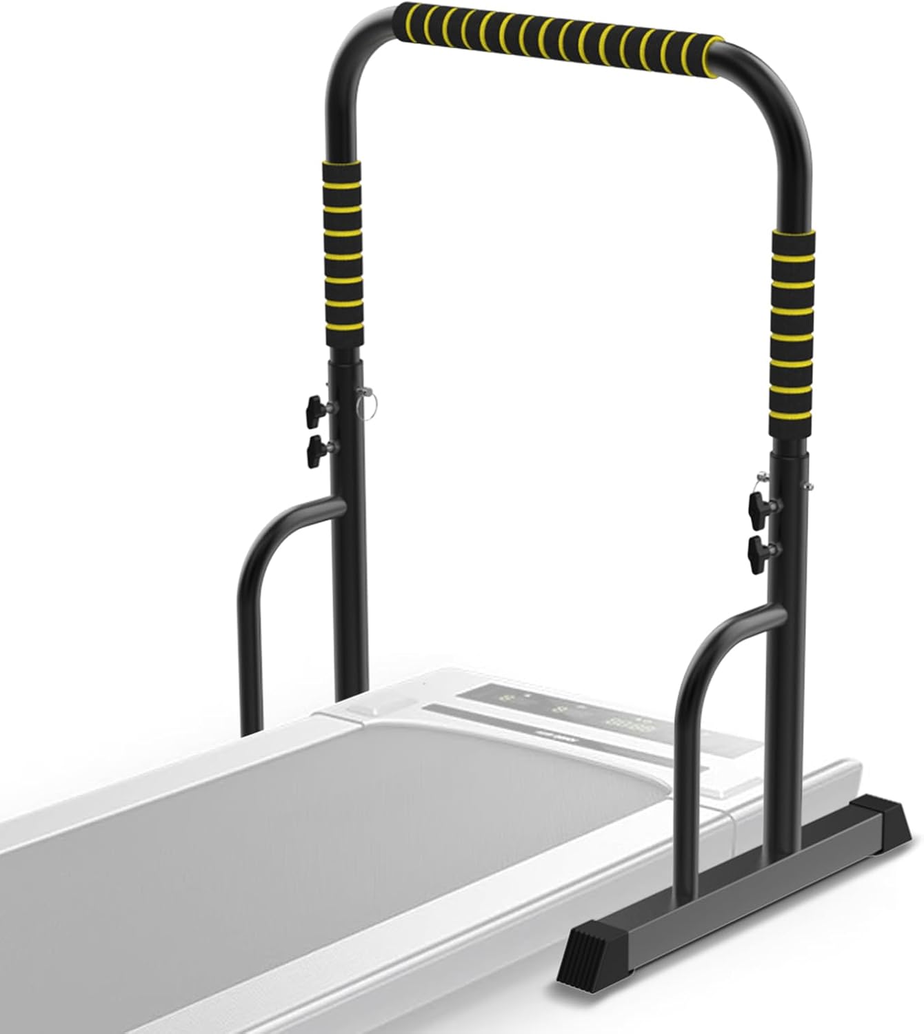 Adjustable Walking Pad Handle only, 19.7 inch Wide, 46 inch Max Height, Black/Yellow
