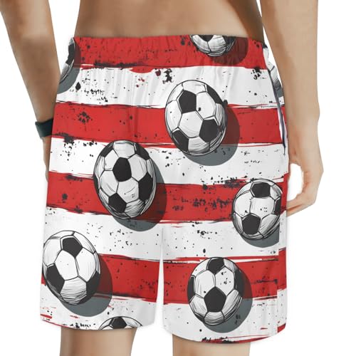 Men's Swim Trunks Size S Soccer Patterns with Mesh Lining Soft Breathable Quick Dry Beach Shorts2