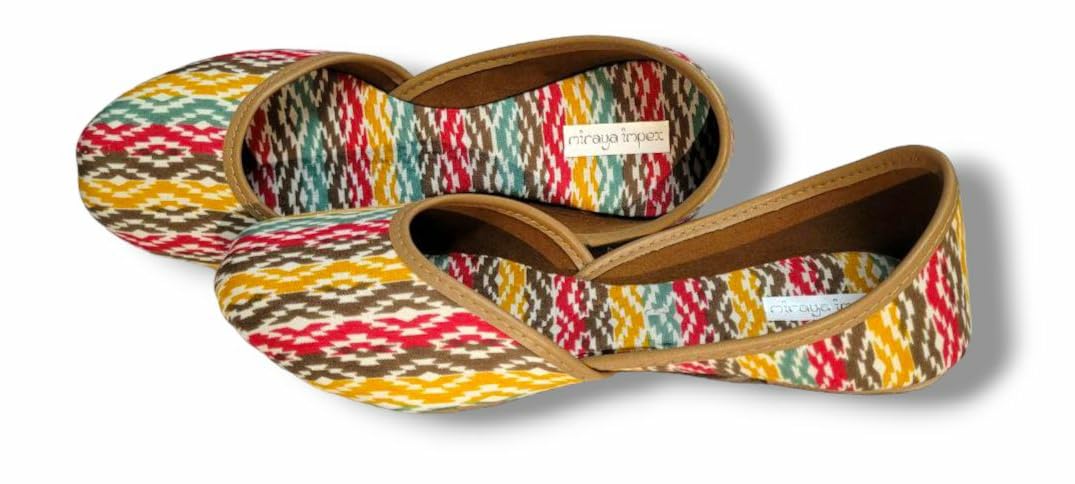 MIRAYA Multicolor Mirror Jutti, Women's Ethnic Flats, Women's Traditional Slip-On Mojari Jutti, Rajasthani Jutti?-image-1