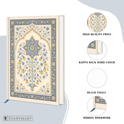 Image of Hard Bound Notebook for Girls & Women | A5 Ruled Journal | 192 Pages | 80 GSM Premium Paper | Designer Laminated Cover | Ribbon Bookmark | Notebook for School, College, Office, Journaling & Note Taking (DM4014)