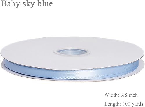 Vista 42 de Cinta de satén de poliéster de doble cara de color sólido, 1 pulgada de ancho, 100 yardas de largo, perfecta para bodas, envoltura de regalos, Oro