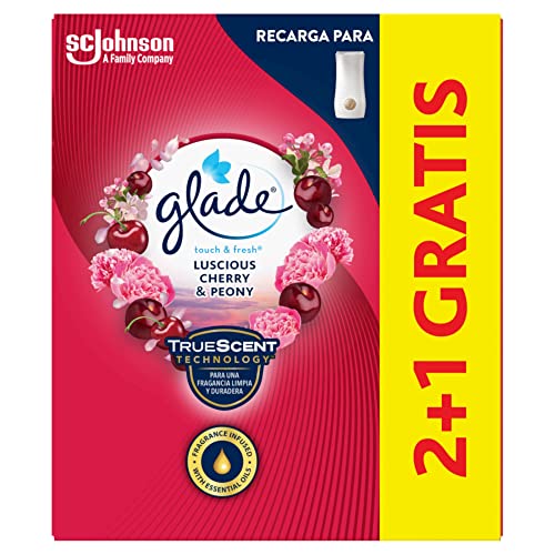 GLADE by Brise Ambientador un Toque Peonía y Cereza Recambio, 3 Unidades