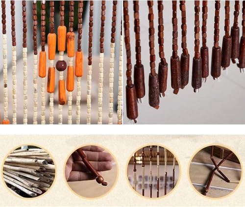 Rideaux de Perles en Bois Sans Enchevêtrement pour Séparation de Pièce - 5