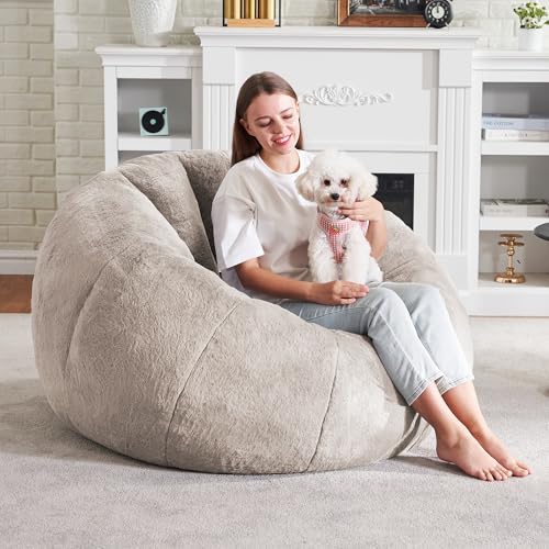 Hobestluk Large Bean Bag Chair for Adults to Relax, Donut-Shaped (Brown) by Hobestluk - Image 3