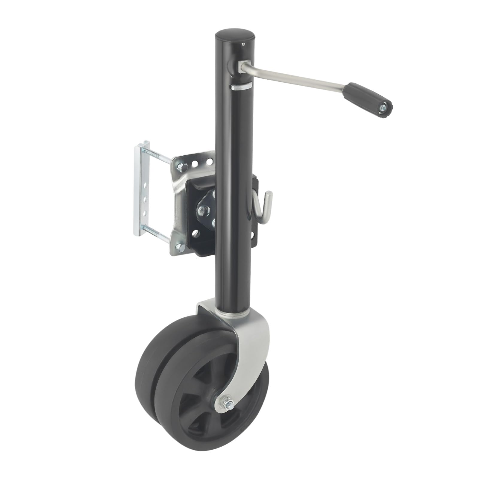 Anhänger Stützrad 2000 lbs Tragkraft, 8 Zoll Allgelände-Doppelräder, Anhängerstützrad Höhenverstellbar 67-93 cm, 360° Drehbare Montageplatte Anhänger Stützrad Schwerlast für Boots Wohnwagenanhänger