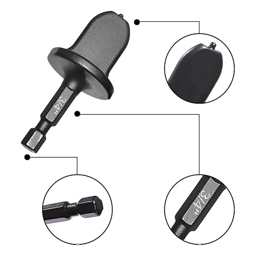 Miniatura 3 de Juego de 5 brocas de herramientas de estampación de 1/4 pulgadas, 3/8 pulgadas, 1/2 pulgadas, 5/8 pulgadas, 3/4 pulgadas, multifunción, vástago