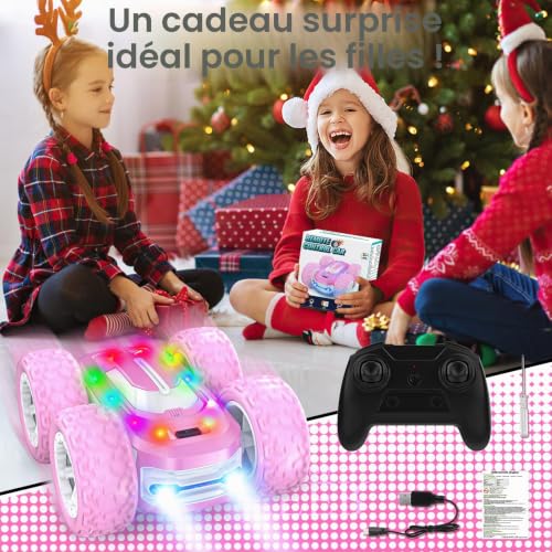 Voiture Télécommandé Fille, Rose Monster Truck Jouet Fille 8 9 10 11 12 Ans – vue 7