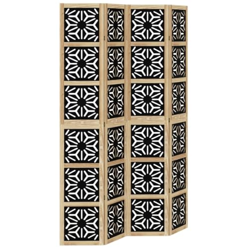 Cloison de séparation paravent pliant décoratif marron noir