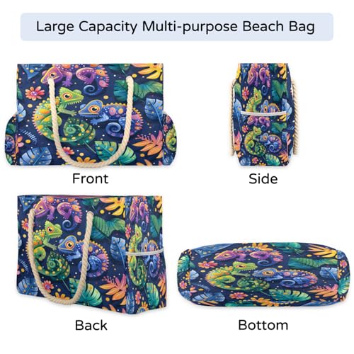 Tote Beach Bag for Women Large Zipper Beach Bags Waterproof Sandproof Lighthouse Gym Swim Pool Travel Bag4