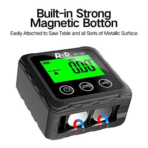 Digital Angle Finder Magnetic Pt180 Table Saw Angle Finder Tool - Digital Inclinometer -4 Of 90 Degree Finder Angle Cube Digital Protractor Bevel Gauge For Woodworking Micro Jig #TOP2