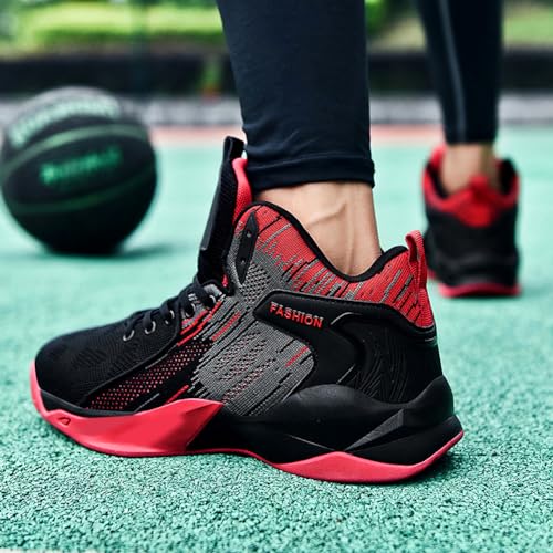 Unisex High Top Lightweight Fly-Weaving Running Jogging Sneakers Basketball Shoes for Youth4