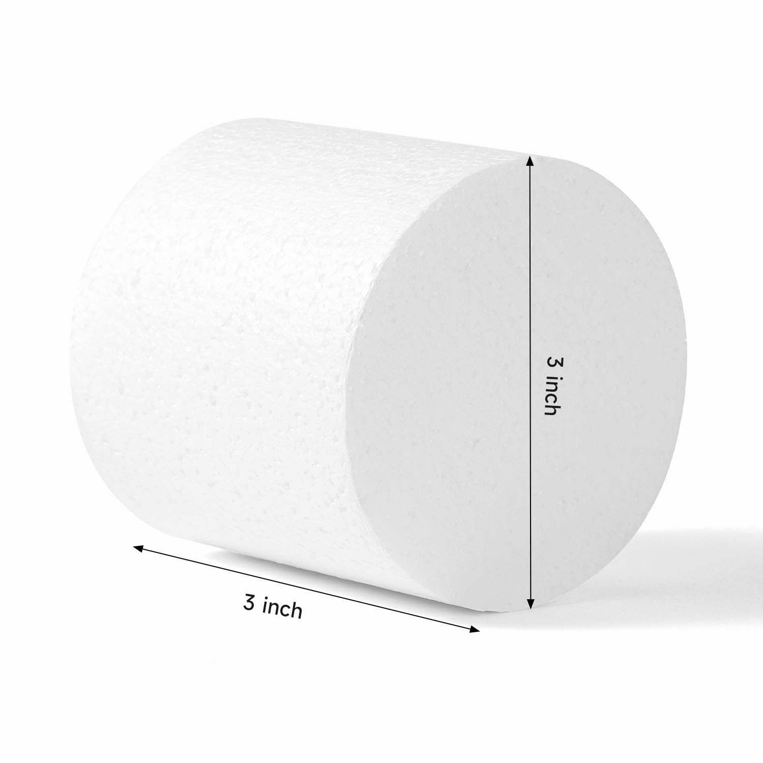 3 Inch Foam Circles for 12-Pack 3 Inch Thick, Crafts, Polystyrene Circles for DIY Crafts School Supplies Decorations(White)