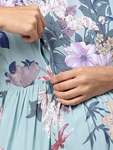 Image of AV2 Women's Rayon Regular Fit Maternity Feeding Layered And Tiered Kurti 5124 Dress