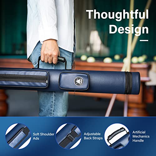Adhafera Pool Cue Case, 2 X 2 Hard Pool Stick Case, Made Of Faux Leather Billiards Accessories #TOP4