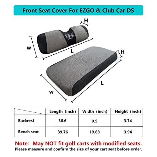 10L0L Golf Cart Seat Covers For Ezgo Txt Rxv & Club Car Ds, Breathable Seat Cover Keep Seats Cool Washable Polyester Mesh Cloth Seat Protectors-Gray/Black/Red/Beige/Blue #TOP6