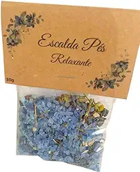 Escalda Pés Relaxante com Lavanda e Camomila, Sais com Óleos Essenciais, 30g, 10 Unidades