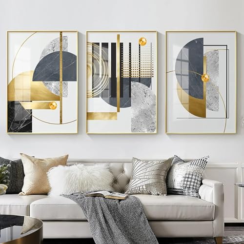 Peinture sur toile pour habiller un mur vide TONGYINLI affiche abstraite or salon 20x30cm
