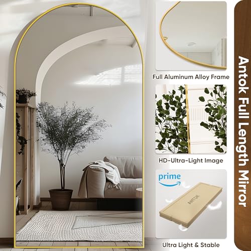 Antok Full Length Mirror, 71"x28" Floor Mirror, Floor Standing Mirror for Bedroom Living Room Cloakroom, Gold - Image 6