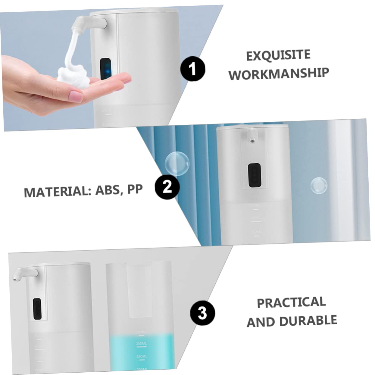 Alipis Touch- Foam Soap Pump Motion Sensor Auto Soap Dispenser for Bathroom Kitchen