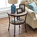 O&K Furniture Round End Table/Side Table/Nightstand - Rustic Industrial Style, Vintage Brown Finish(1-Pcs)