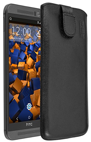 mumbi 10843 HTC One M9 Leder Etui   Funda para móvil HTC One M9, negro