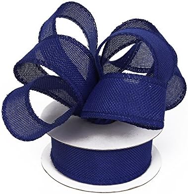 Burlap Ribbon Perfect for Wedding Home Decoration Gift Wrap Bows Made Handmade Art Crafts 1-1/2 Inch X 10 Yard Spool (Royal Blue)