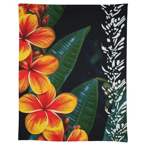 Nappe avec fleurs hawaïennes rectangulaire 140x240cm lavable pour table de cuisine