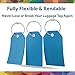 Shacke Large Luggage Tags (2pcs) with Privacy Cover and Steel Loops (Aqua Teal)