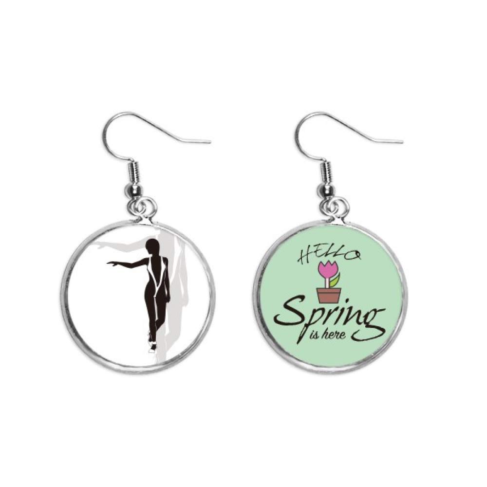 Pendientes de primavera de silueta de mujer como regalo original 5