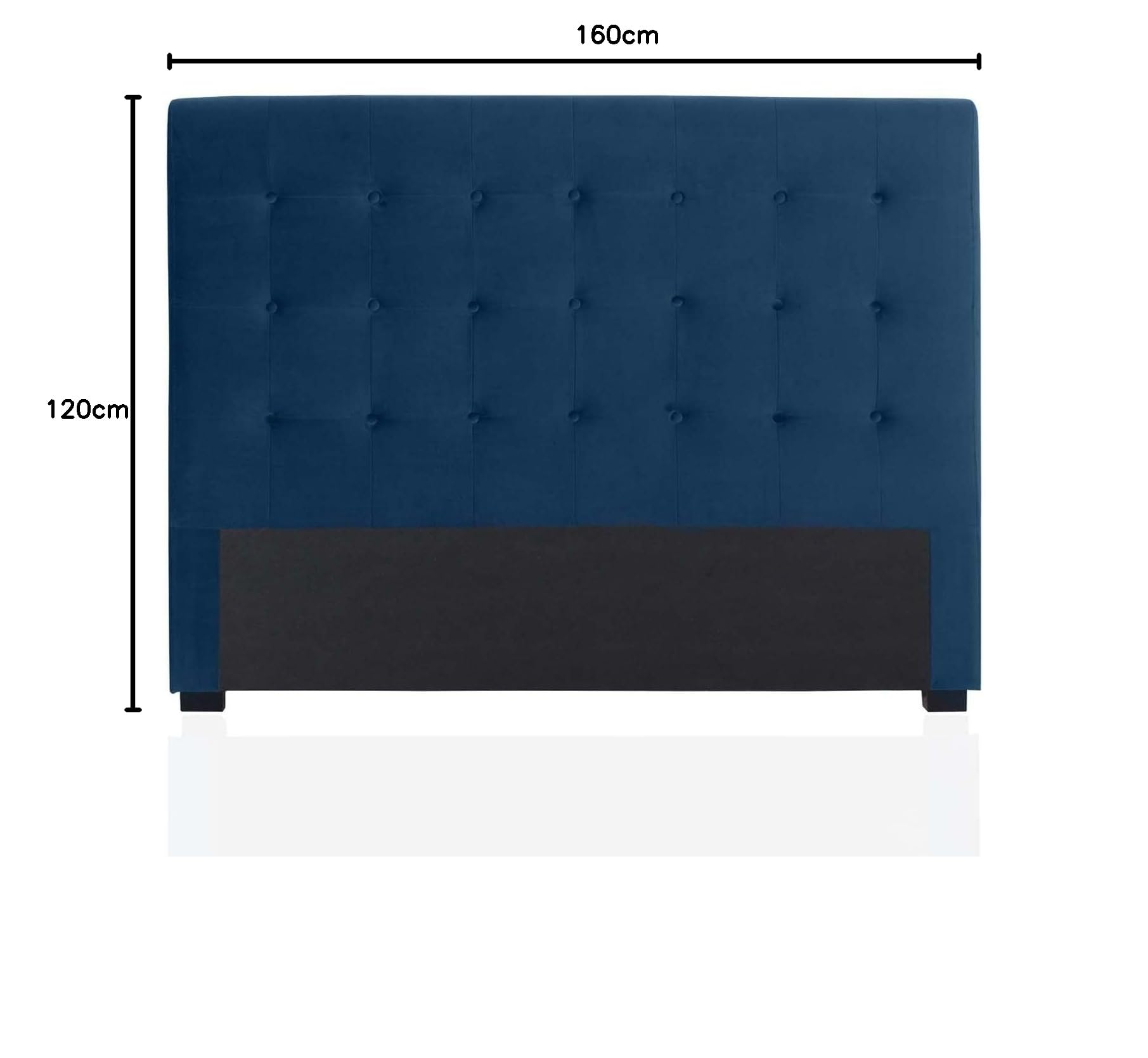 INTENSE DECO Tête de lit capitonnée Premium Velours 160cm Bleu