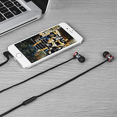 Betron Mk23 Earphones Wired In-Ear Headphones With Microphone Noise Isolating Earbud Tips Strong Bass 3.5Mm Jack Tangle-Free Flat Cable For Phones Iphone Ipad Ipod Mp3 Players Tablets Laptops #TOP7