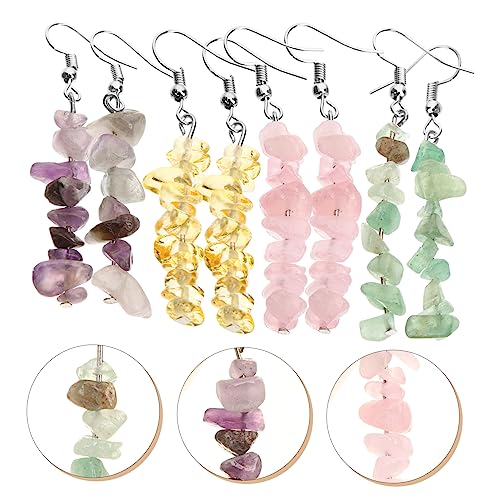 Boucles d'oreilles en perles multicolores, le cadeau idéal en pierre naturelle - 4