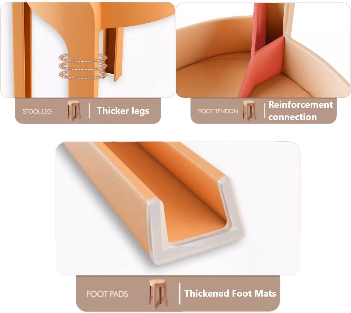 6 Pack Stackable Stools丨Backless Stool丨Portable Nesting Stack Stools丨Round Colorful Bar Seating for Home Party Office White