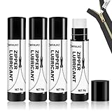WANJAO Zipper Wax Lubricant Stick, Zipper Lube for Metal Zippers and Plastic Bowstring Wax Smooth Operation for Canvas Wetsuit, Hunting Clothes, Ice Fishing, Drysuits Dive Suit Gear Bag, 5g*4