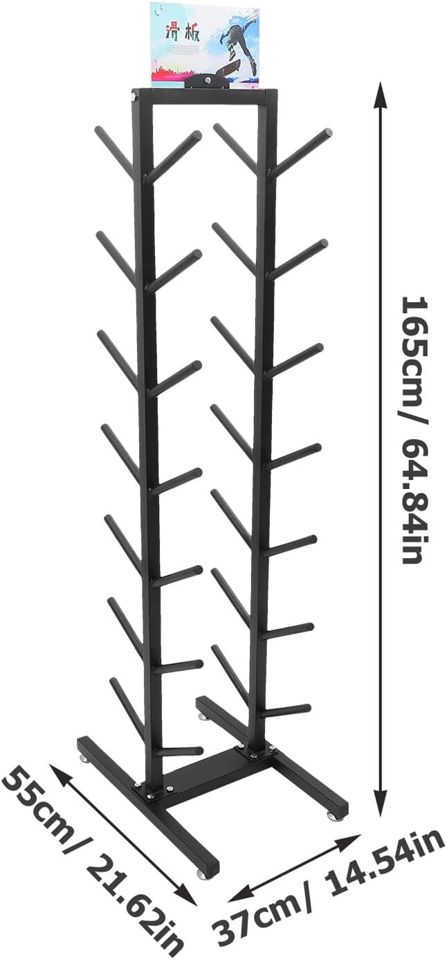 Gatuida Professional Skateboard Display Rack Long Board Storage Organizer Multi-layer Steel Floor Stand for Skateboard and Longboard Storage