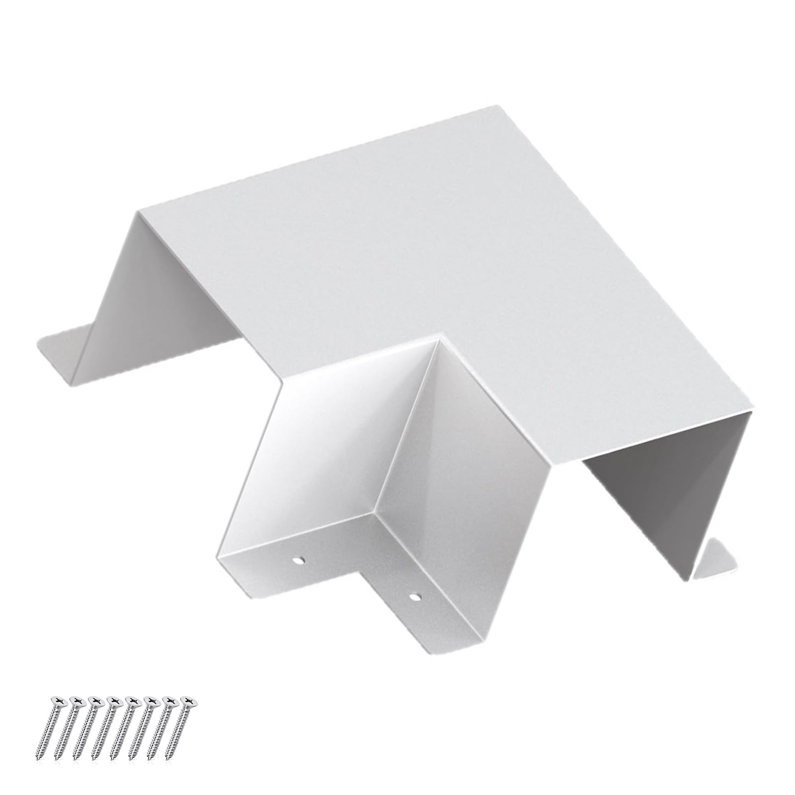 Decorative Line Set Cover 4X4" Flat Elbow for Ductless Small Splits, Central Air Conditioner, Heat Pump System