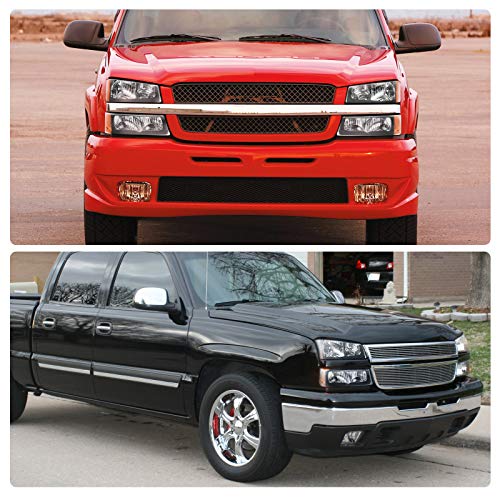 Image of DWVO Headlights Assembly Compatible with 2003-2006 Chevy Silverado Black