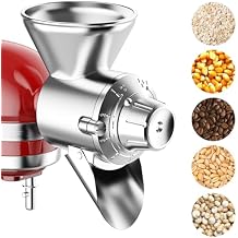 Grain Mill Attachment for Kitchenaid Stand Mixer, 9 Levels Flour Mill, Grain Mill for Flour, Fit for Non-Oily Dry Grain Corn, Coffee Bean Grinder, Oats, Millet, Wheat