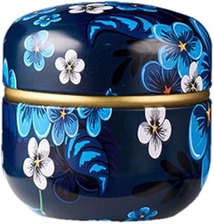 HeyDear 茶缶 茶筒 ミニ 密閉 保存容器 内蓋付き 防湿 軽量 円形 収納缶 インテリア おしゃれ コーヒー豆 紅茶 茶葉 お菓子 砂糖 スパイス キャンディー 家庭用 キッチン向け 食品収納 2個セット A-4 (2個,A-6)