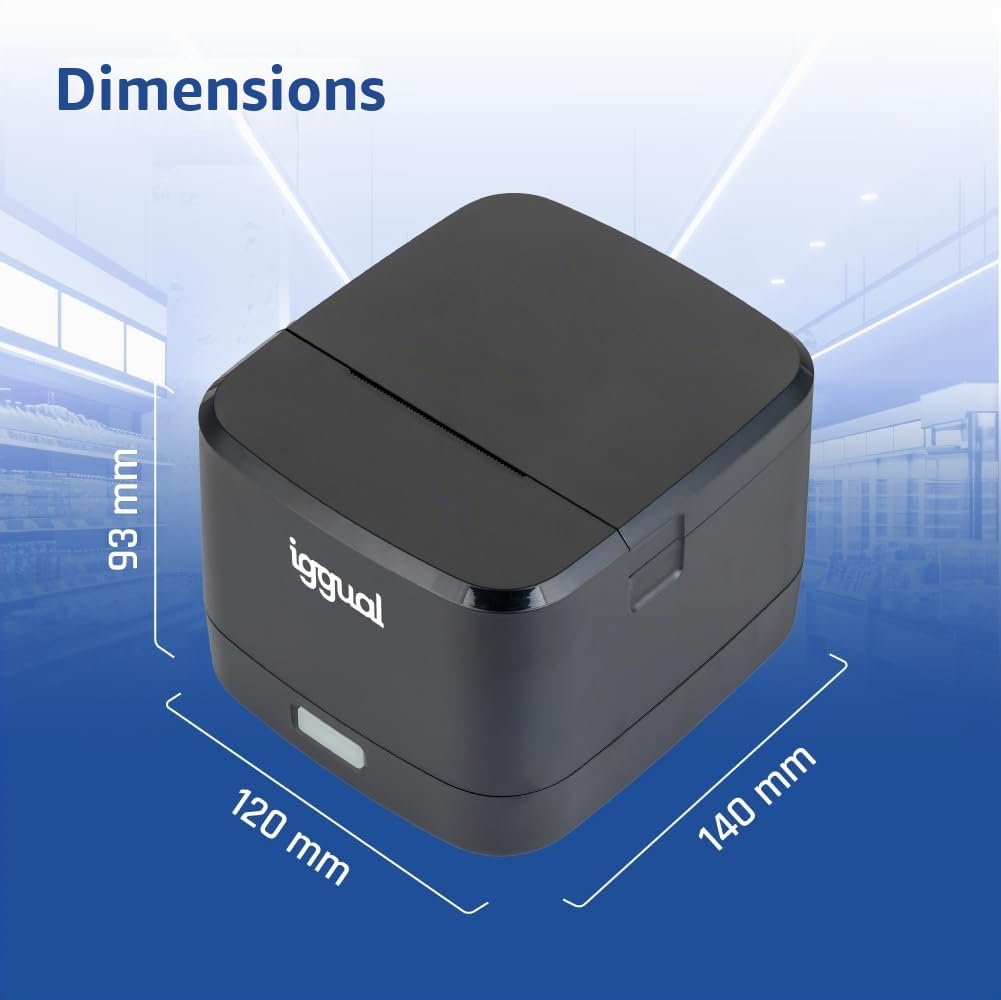 iggual Imprimante thermique de tickets TP Easy 58 - Connexion USB + RJ11, 58 mm d'impression, vitesse 90 mm/s, 203 x 203 dpi, Windows 11/10/8/7/Vista/XP/2000/JPOS/Linux, SDK Android, iOS, Windows (139